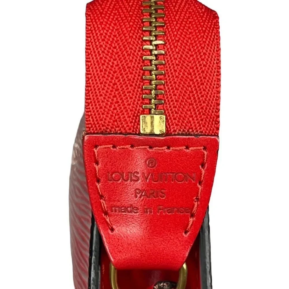 Louis Vuitton Pochette Accessoires Red Epi Leather Shoulder Bag 1998